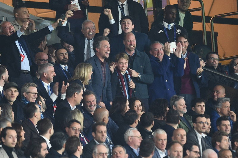 Prince William and son George at Parc des Princes, 9 April 2025.