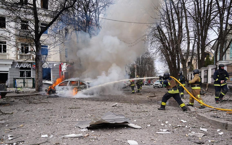 Russian Strike on The City of Sumy Northeastern Ukraine Killed 34 People