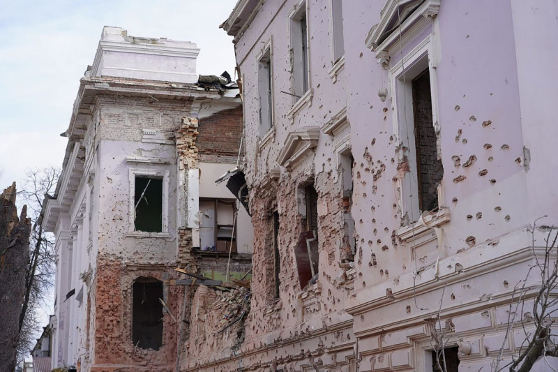 Russian Strike on The City of Sumy Northeastern Ukraine Killed 34 People