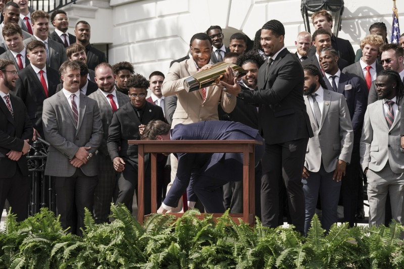 President Trumpwith the College Football National Champions Ohio State University