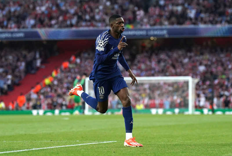 File photo dated 29-04-2025 of Paris Saint Germain's Ousmane Dembele celebrates scoring their side's first goal of the game. Paris St Germain boss Luis Enrique has confirmed his star man Ousmane Dembele is fit for the second leg of their Champions League