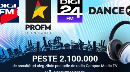Campus Media TV câștigă tot mai mult teren în preferințele ascultătorilor: Digi FM – cea mai mare creștere de audiență la nivel național