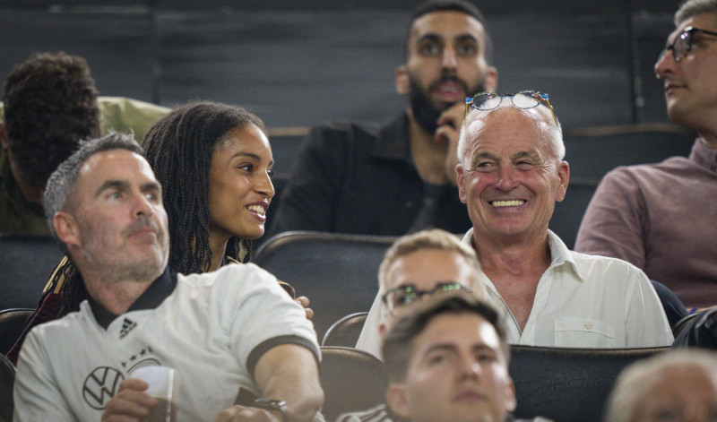 Dortmund, Germany. 12th Sep 2023. Aaliyah (Freundin von Florian Wirtz) und Hans-Joachim Wirtz (Vater von Florian Wirtz)