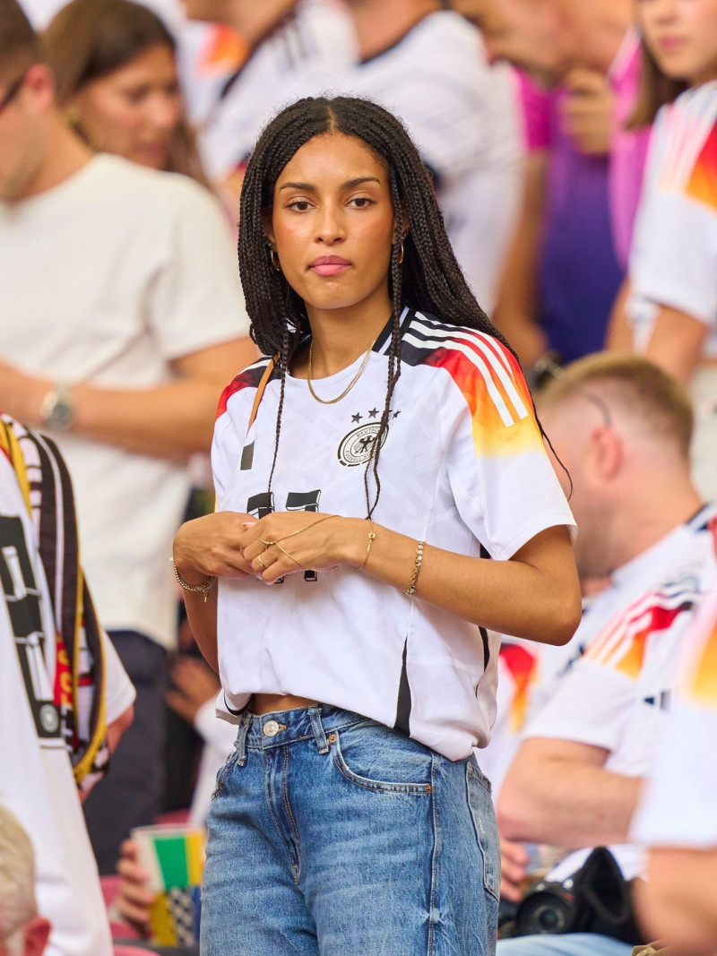 Aaliyah Mohamed, girlfriend of Florian Wirtz, Nr. 17 DFB in the quarter final match GERMANY - SPAIN 1-2 n.V. of the UEFA European Championships 2024 on Jul 5, 2024 in Stuttgart, Germany. Photographer: Peter Schatz