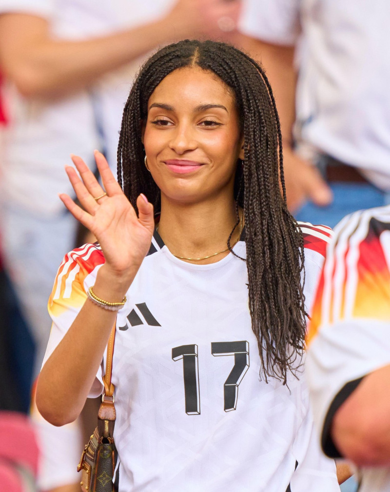 Aaliyah Mohamed, girlfriend of Florian Wirtz, Nr. 17 DFB in the quarter final match GERMANY - SPAIN 1-2 n.V. of the UEFA European Championships 2024 on Jul 5, 2024 in Stuttgart, Germany. Photographer: Peter Schatz