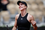 Elina SVITOLINA of Ukraine celebrates his victory during the eighth day of the Roland-Garros 2025, French Open, Grand Slam tennis tournament on 01 June 2025 at Roland-Garros stadium in Paris, France
