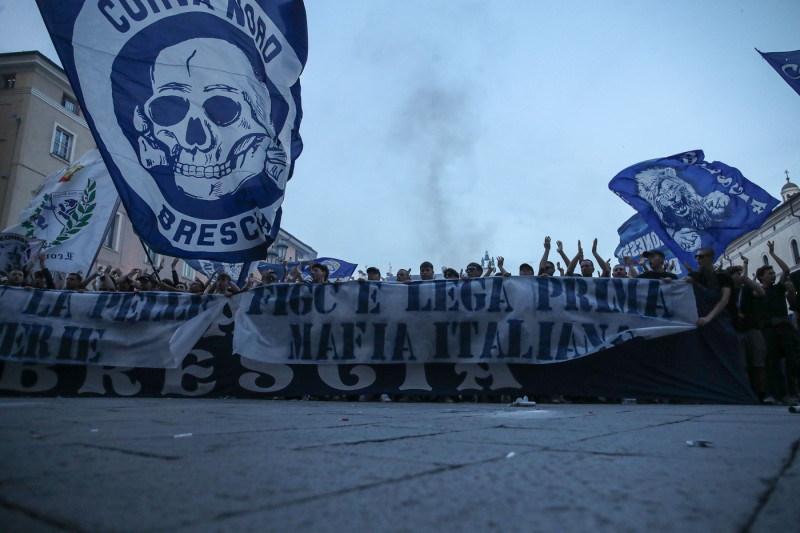Brescia Calcio Supporters Protest Against Owner Of The Club Massimo Cellino, Italy - 19 May 2025