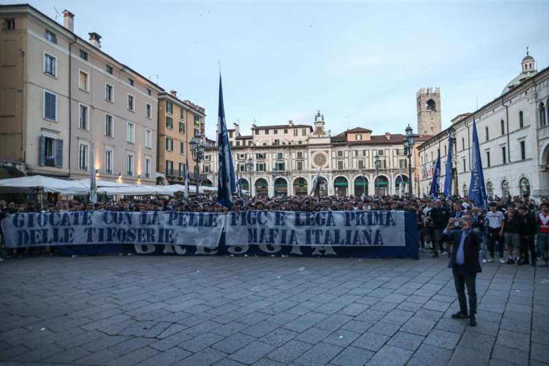 Brescia Calcio Supporters Protest Against Owner Of The Club Massimo Cellino, Italy - 19 May 2025