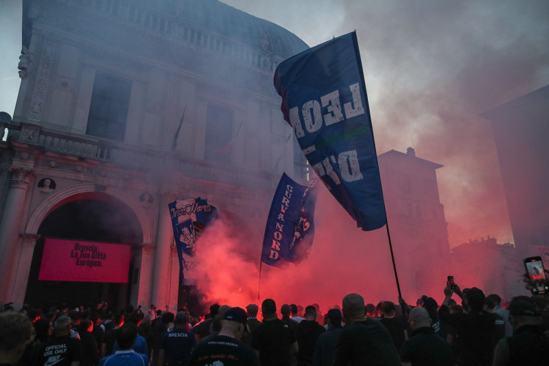 Brescia Calcio Supporters Protest Against Owner Of The Club Massimo Cellino, Italy - 19 May 2025