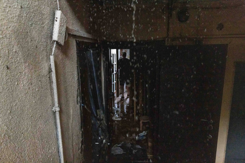Ukraine Aftermath of a Russian drone attack in Kharkiv