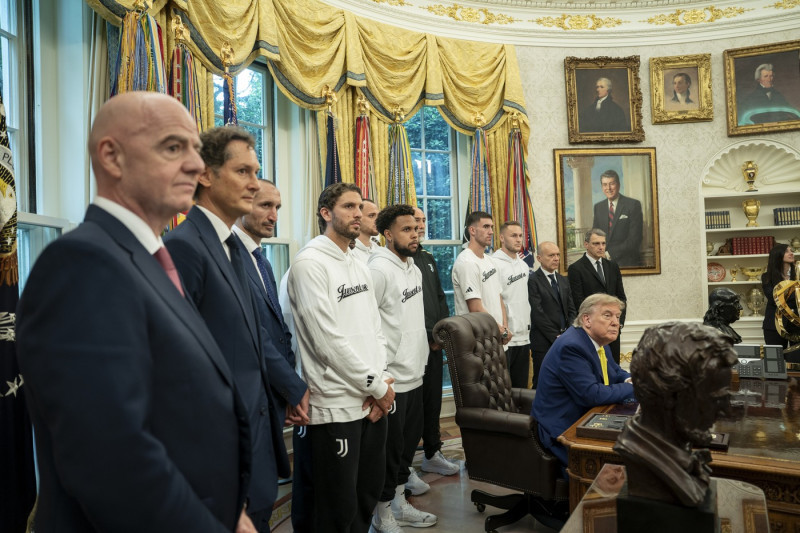 President Trump Holds A Meeting With Members Of The Juventus Soccer Club - 18 Jun 2025