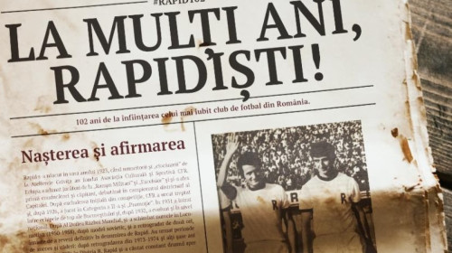 Rapid a împlinit 102 ani. Mesajul clubului
