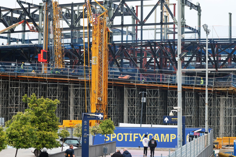 Considerable progress on Spotify Camp Nou construction, Barcelona, Spain - 11 Apr 2025