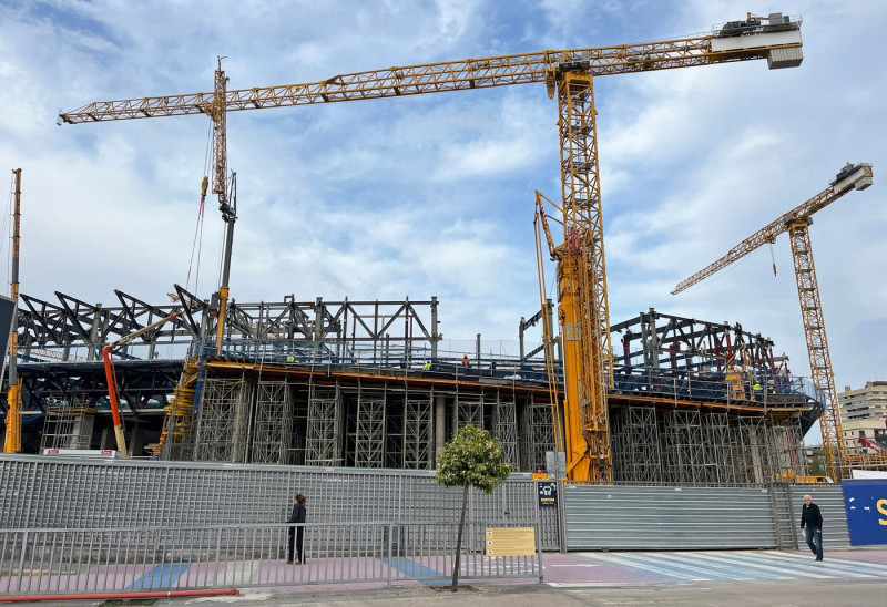 Considerable progress on Spotify Camp Nou construction, Barcelona, Spain - 11 Apr 2025