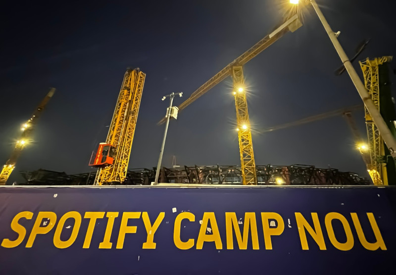 Considerable progress on Spotify Camp Nou construction, Barcelona, Spain - 11 Apr 2025