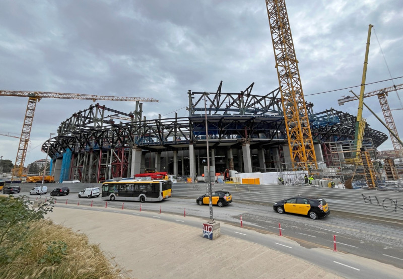 Camp Nou: seats, grass and third tier underway, Barcelona, Spain - 03 Mar 2025