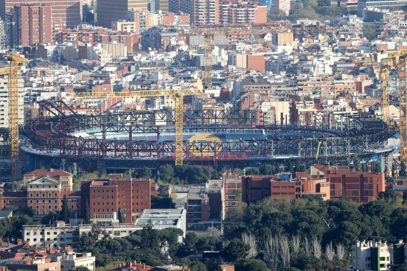 Considerable progress on Spotify Camp Nou construction, Barcelona, Spain - 11 Apr 2025