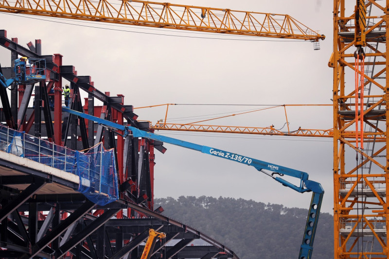 Camp Nou: seats, grass and third tier underway, Barcelona, Spain - 03 Mar 2025