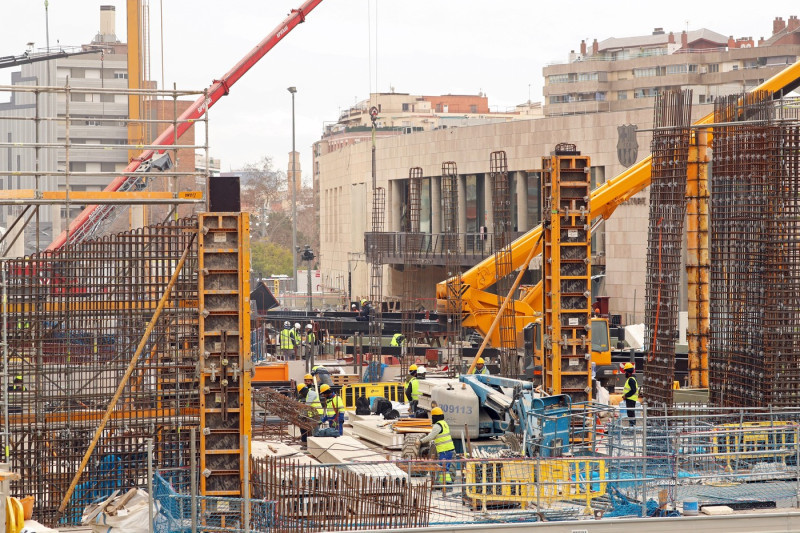 Camp Nou: seats, grass and third tier underway, Barcelona, Spain - 03 Mar 2025