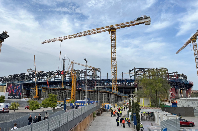 Considerable progress on Spotify Camp Nou construction, Barcelona, Spain - 11 Apr 2025