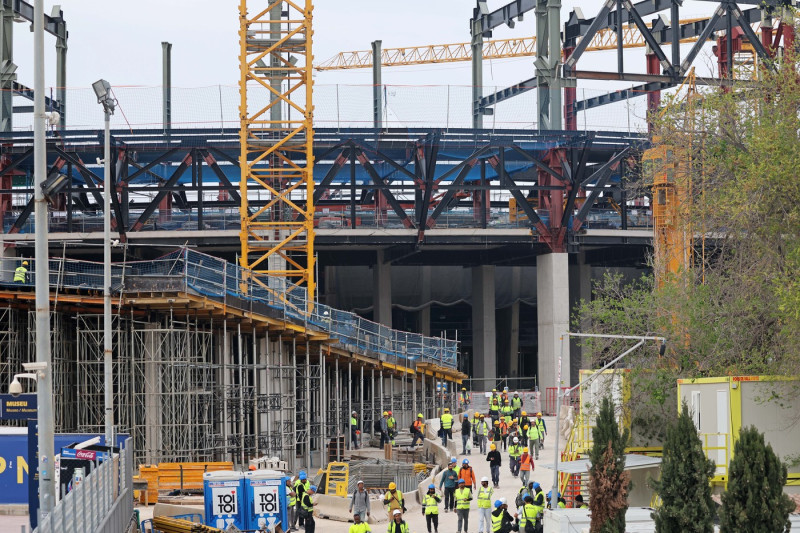 Considerable progress on Spotify Camp Nou construction, Barcelona, Spain - 11 Apr 2025