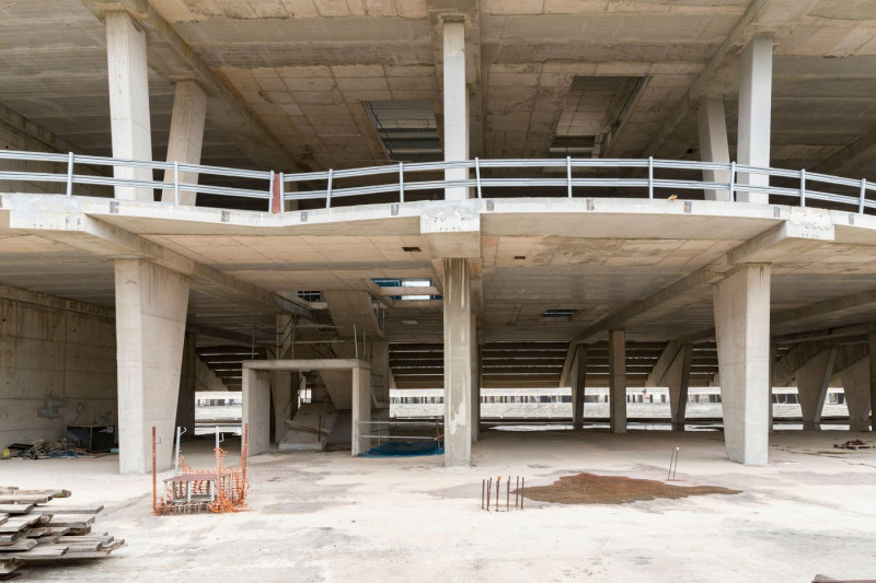 A view of the works of the Nou Mestalla stadium.In August 2007 work began on the construction of the Nou Mestalla football stadium, but in February 2009 construction was halted due to the poor economy of Valencia CF. Twelve years have passed since then, o