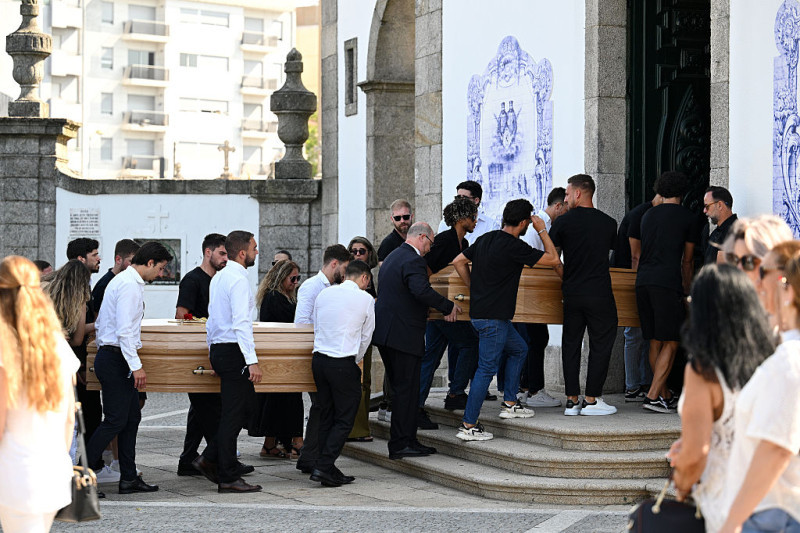 Funeral Held For Diogo Jota And Andre Silva In Their Hometown Of Gondomar