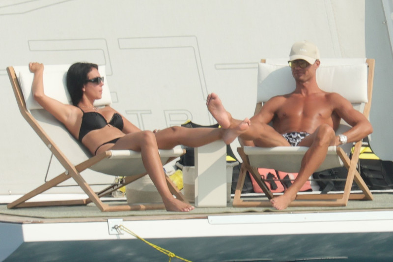 Cristiano Ronaldo And Georgina Rodriguez Onboard A Yacht In Sardinia