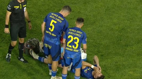 A început să urle de durere și a părăsit terenul cu targa! Ce se întâmplă cu jucătorul aflat pe lista FCSB-ului