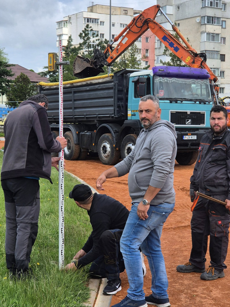 Stadionul din Slobozia și lucrările de modernizare / Foto: Facebook-@PotorAlexandru