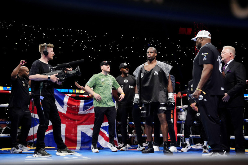 Daniel Dubois ahead of their IBF, IBO, WBC and WBO World heavyweight bout against Oleksandr Usyk at Wembley Stadium, London. Picture date: Saturday July 19, 2025.