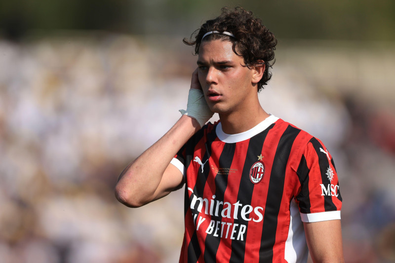 Milan, Italy. 9th Apr, 2025. Matteo Dutu of AC Milan reacts during the Coppa Italia match at Arena Civica Gianni Brera, Milan. Picture credit should read: Jonathan Moscrop/Sportimage Credit: Sportimage Ltd/Alamy Live News
