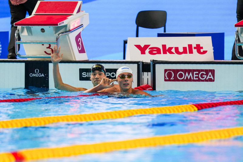 David Popovici (ROU) during the World Aquatics Championships – Swimming competition on Saturday at the Singapore Sports Hub, Singapore on July 28, 2025. Photo by Antoine Lapeyre/ABACAPRESS.COM
