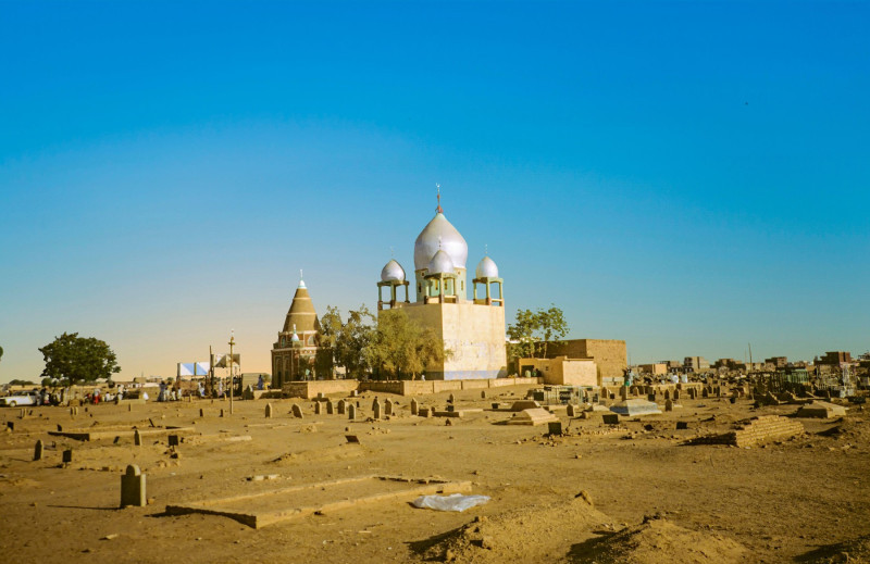 Sufi Mausoleum in Omdurman, Sudan with cemetery