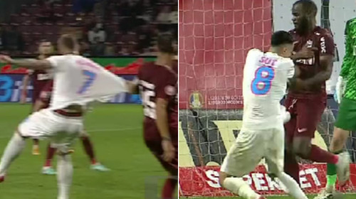 Controversă uriașă: FCSB a cerut două penalty-uri cu CFR! Ce arată reluările la fazele cu Alibec și Șut