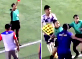 FOTO Scene "șocante": a luat roșu și i-a dat arbitrei o palmă peste față! Imaginile fac înconjurul lumii