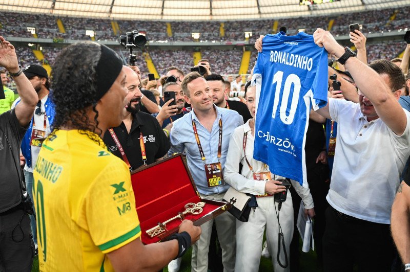 INTERNATIONAL FRIENDLY FOOTBALL MATCH: POLAND - BRAZIL - RONALDINHO SHOW 2025 IN POLAND