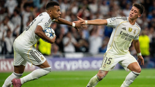 Reacția lui Kylian Mbappe, după ce i-a adus victoria lui Real Madrid în primul meci din noul sezon UCL