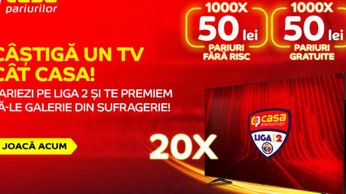 (P) Fă-le galerie din sufragerie! Câștigă premii cât Casa pe Liga 2