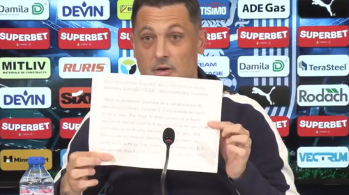 Mirel Rădoi a apărut cu un text printat la conferința de presă și a răbufnit la adresa lui Mircea Lucescu: ”Șocant”