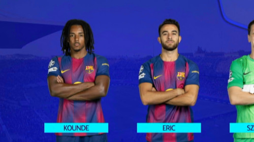 Neverosimil! Ce a apărut pe grafica UEFA în momentul în care era prezentată echipa Barcelonei la meciul cu Olympiacos