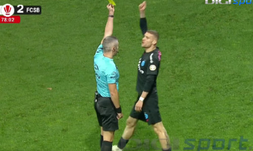 Imagini neverosimile la Hermannstadt - FCSB: Bîrligea, două galbene în două minute! Ce i-a spus arbitrului