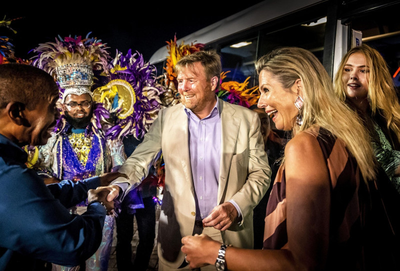 WILLEMSTAD - King Willem-Alexander, Queen Maxima and Princess Amalia attend the Jump-In Tumba Festival on Curacao. The Crown Princess has a two-week introduction to the countries of Aruba, Curacao and Sint Maarten and the islands that form the Caribbean N