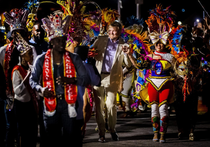 WILLEMSTAD - King Willem-Alexander, Queen Maxima and Princess Amalia attend the Jump-In Tumba Festival on Curacao. The Crown Princess has a two-week introduction to the countries of Aruba, Curacao and Sint Maarten and the islands that form the Caribbean N