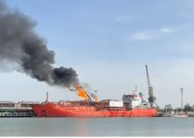 ”A ieșit ciondăneală cu ISU”. Din Tulcea, a spus ce se întâmplă după ce dronele rusești au lovit nava cu 4.400 de tone de GPL