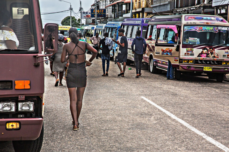 Bus station in Paramaribo in Suriname / Photo