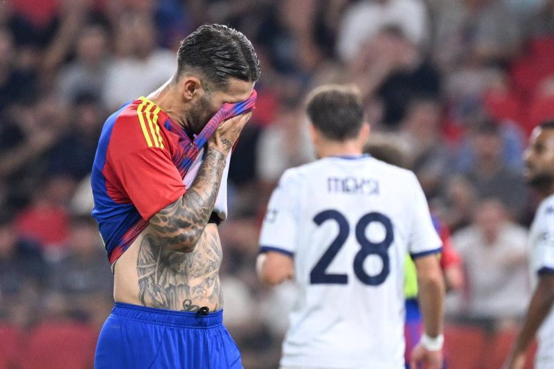 Tirana, Albania, 140825. Air Albania Stadium. UEFA Conference League 3rd qualifying round second leg football match, Din