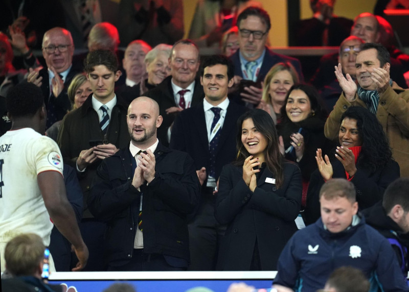 Emma Raducanu applauds England's Maro Itoje following the Quilter Nations Series match at the Allianz Stadium, London. Picture date: Saturday November 15, 2025.