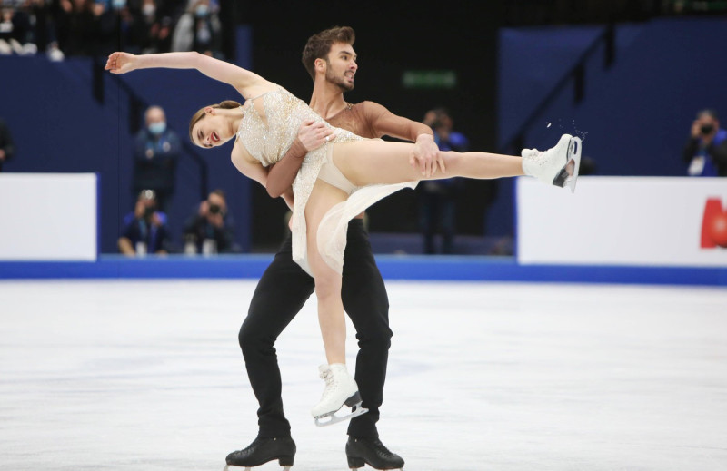 Gabriella Papadakis and Guillaume Cizeron of France during the ISU World Figure Skating Championships 2022 on March 26, 2022 at the Sud de France Arena in Montpellier, France - Photo: Laurent Lairys/DPPI/LiveMedia