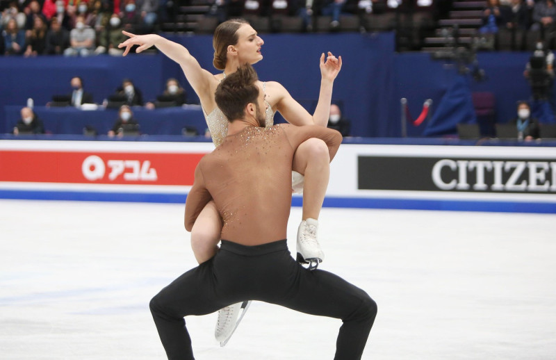 Gabriella Papadakis and Guillaume Cizeron of France during the ISU World Figure Skating Championships 2022 on March 26, 2022 at the Sud de France Arena in Montpellier, France - Photo: Laurent Lairys/DPPI/LiveMedia